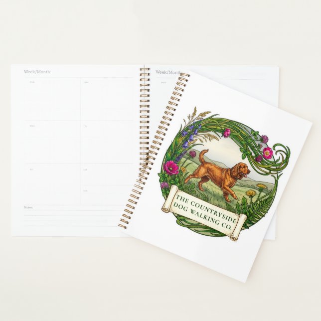 Cocker Spaniel Dog Walker Custom Diary Planner (Display)
