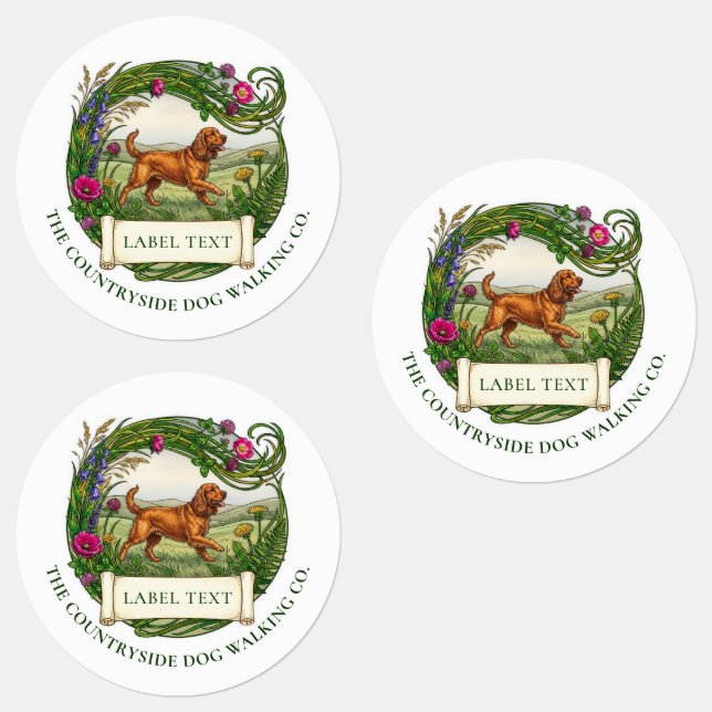 Cocker Spaniel Dog Walker Custom Waterproof Labels (Group)