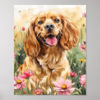 Cocker Spaniel Dog Wall Art Print Poster Gift