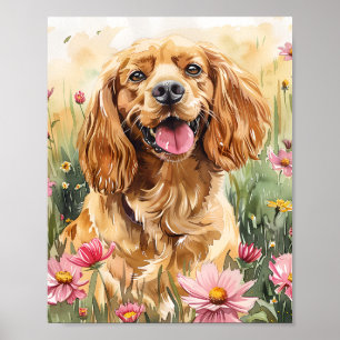 Cocker Spaniel Dog Wall Art Print Poster Gift