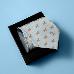 Cocker Spaniel Dogs Pattern Monogrammed Tie