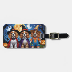 Cocker Spaniel Dogs Pumpkin Halloween Funny Luggage Tag