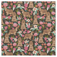Cocker Spaniel dogs vintage florals black