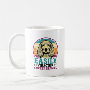 Cocker Spaniel Easily Distracted Vintage Dog Shirt Coffee Mug