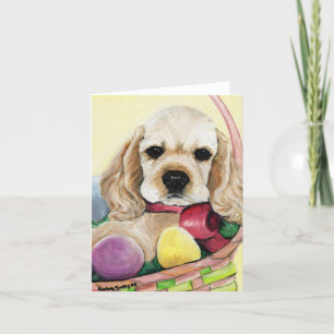Cocker Spaniel Easter Pup Art Note Card