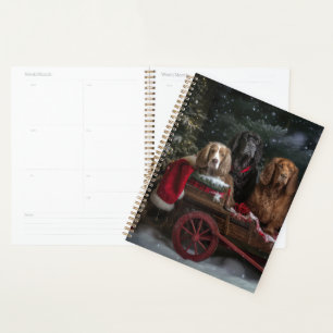 Cocker Spaniel Enneigé Luge Décor Noël