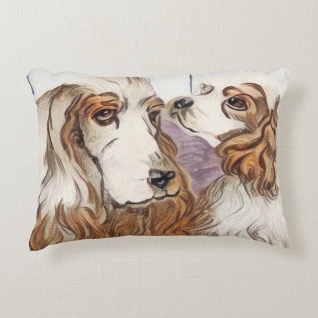 Cocker Spaniel Family Accent Pillow (Front)