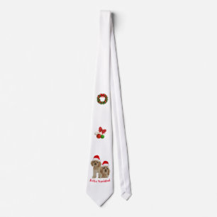 Cocker spaniel Feliz Navidad neck tie