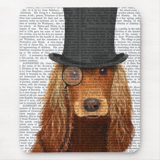 Cocker Spaniel, Formal Hound and Hat Mouse Pad (Front)