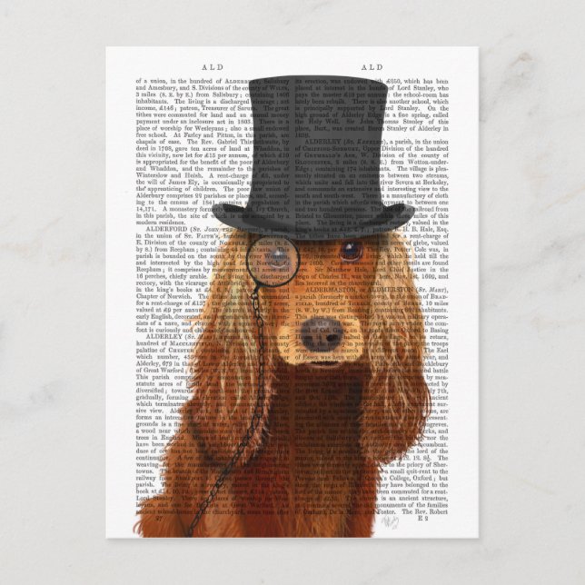 Cocker Spaniel, Formal Hound and Hat Postcard (Front)