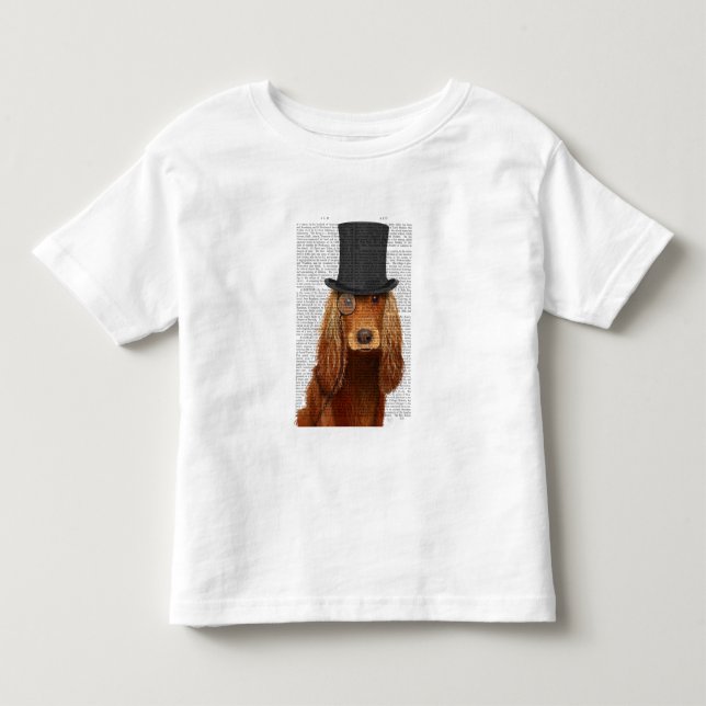 Cocker Spaniel, Formal Hound and Hat Toddler T-shirt (Front)