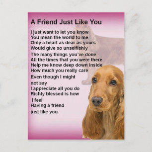 Cocker Spaniel - Friend Poem Postcard