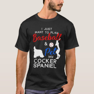 Cocker Spaniel Funny Baseball Dog Owner Lover Xmas T-Shirt