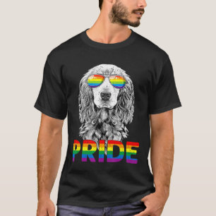 Cocker Spaniel Gay Pride Lgbt Rainbow Flag Sunglas T-Shirt