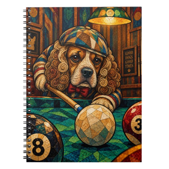 Cocker Spaniel, Geometric Mosaic Notebook (Front)