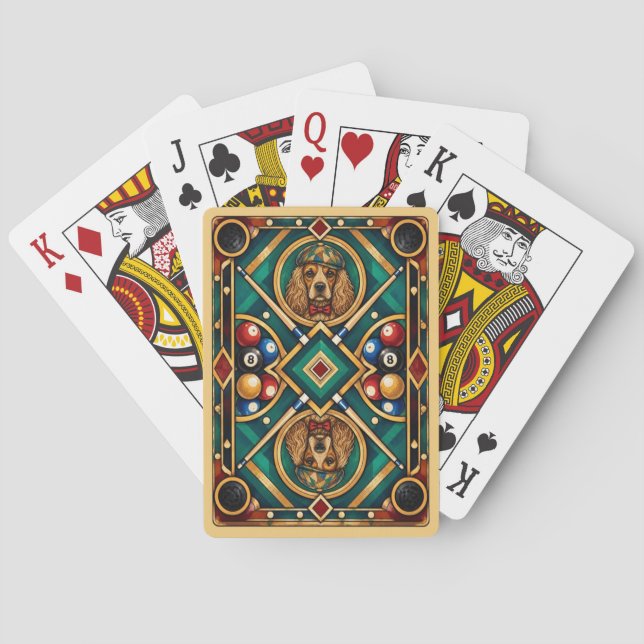 Cocker Spaniel, Geometric Mosaic Playing Cards (Back)