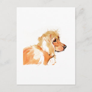 Cocker Spaniel Greeting Card, Watercolor  Postcard