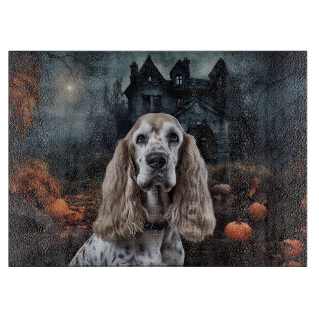 Cocker Spaniel Halloween Scary Cutting Board (Front)