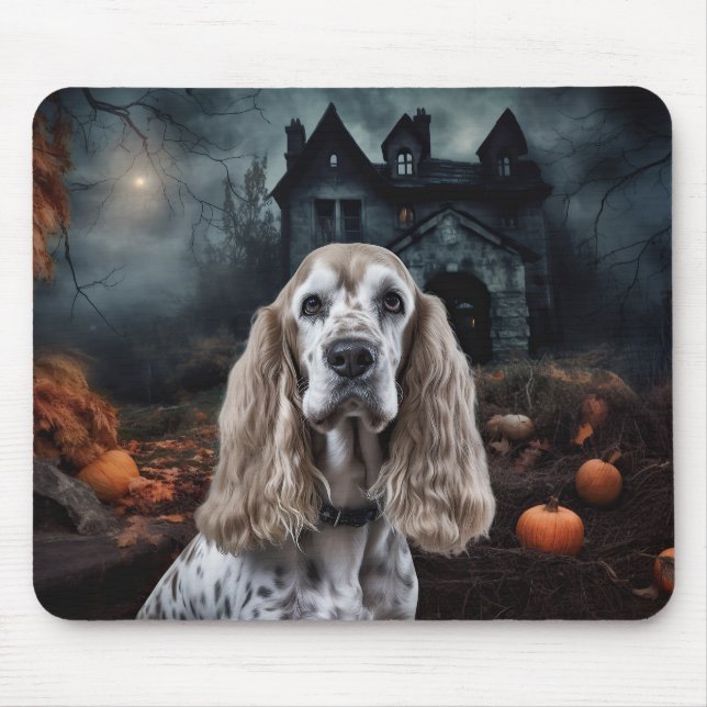 Cocker Spaniel Halloween Scary Mouse Pad (Front)