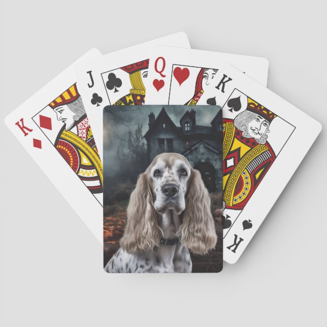 Cocker Spaniel Halloween Scary Playing Cards (Back)