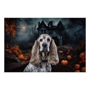 Cocker Spaniel Halloween Scary Poster