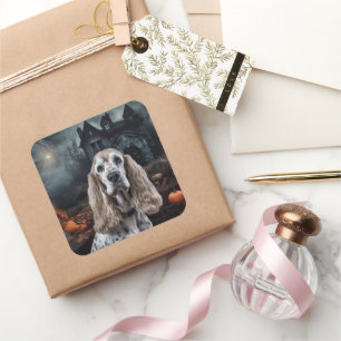 Cocker Spaniel Halloween Scary Square Sticker
