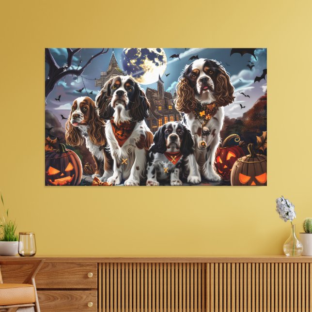 Cocker Spaniel Halloween Spooky Canvas Print (Insitu(LivingRoom))