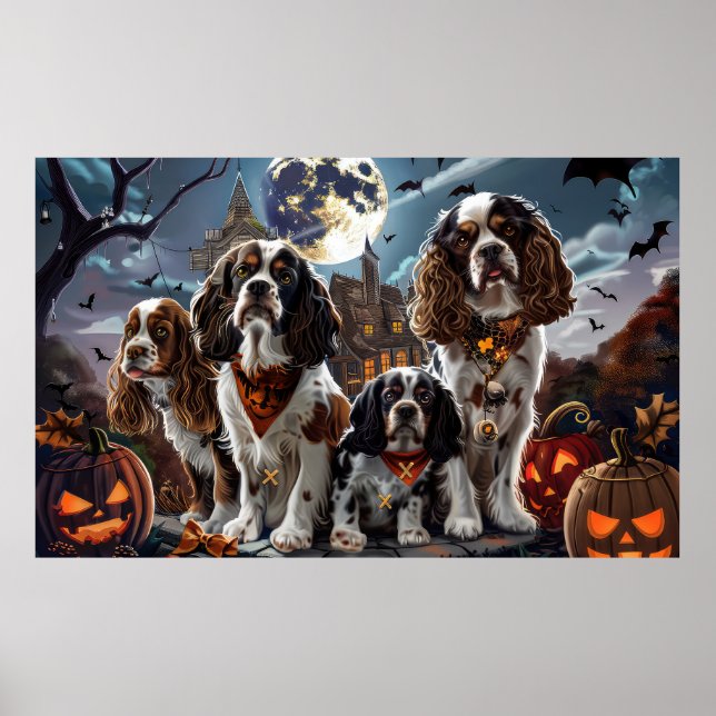 Cocker Spaniel Halloween Spooky Poster (Front)