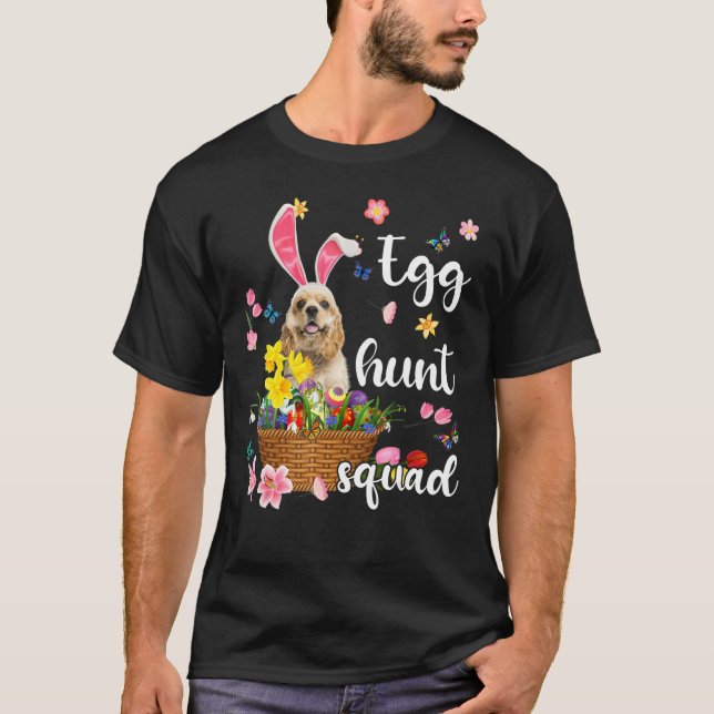 Cocker Spaniel Happy Easter Day Easter Colourful E T-Shirt (Front)