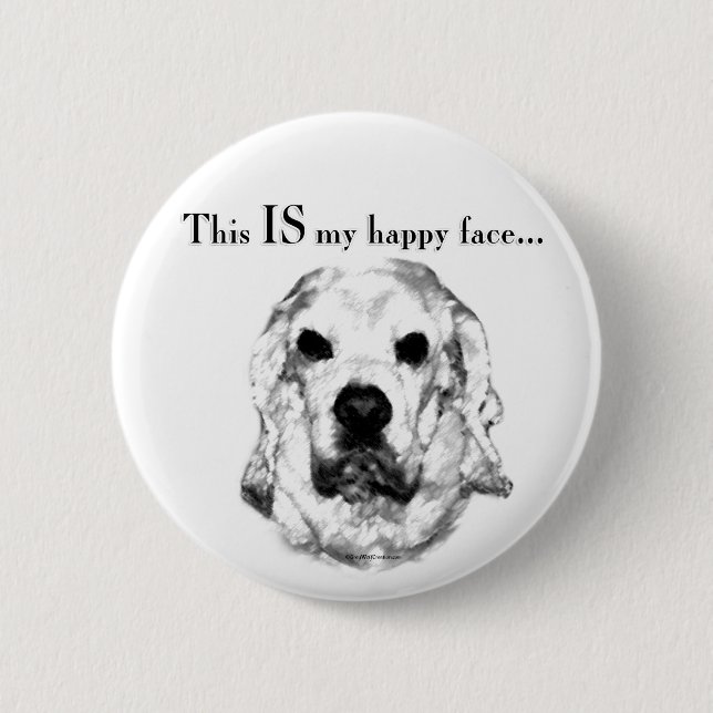 Cocker Spaniel Happy Face 2 Inch Round Button (Front)