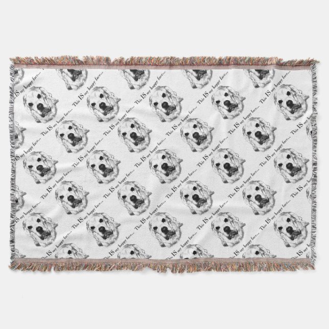 Cocker Spaniel Happy Face Throw Blanket (Front)