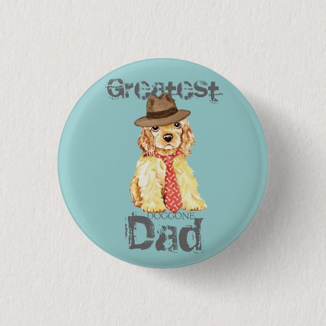 Cocker Spaniel Heart Dad 1 Inch Round Button (Front)