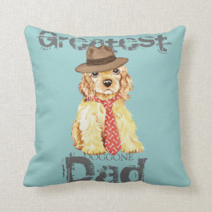 Cocker Spaniel Heart Dad Throw Pillow