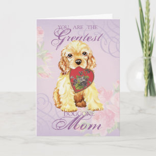 Cocker Spaniel Heart Mom Card