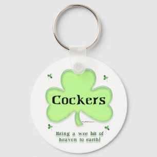 Cocker Spaniel Heaven; St. Patrick's day Cocker Keychain