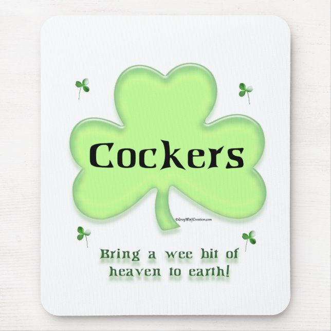 Cocker Spaniel Heaven; St. Patrick's day Cocker  Mouse Pad (Front)