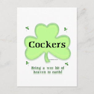 Cocker Spaniel Heaven; St. Patrick's day Cocker Postcard