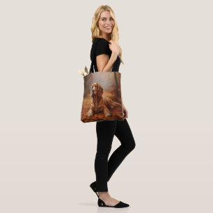Cocker Spaniel in Autumn Leaves Fall Inspire Tote Bag