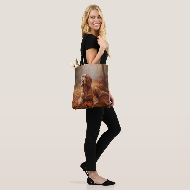Cocker Spaniel in Autumn Leaves Fall Inspire Tote Bag (On Model)