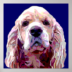 Cocker Spaniel in Bright Colors Poster