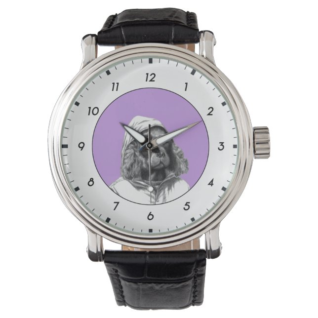 Cocker Spaniel in Rain Coat (Sumire) M1 Watch (Front)