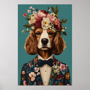 Cocker Spaniel In Suit Poster, Cocker Spaniel Poster