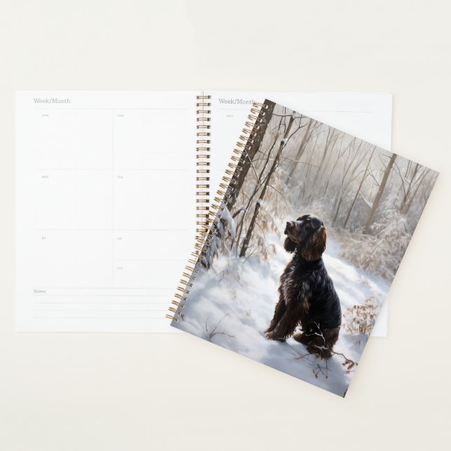 Cocker Spaniel Laisser Neige Noël (Devant avec enveloppe)