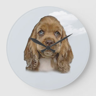 Cocker spaniel large clock