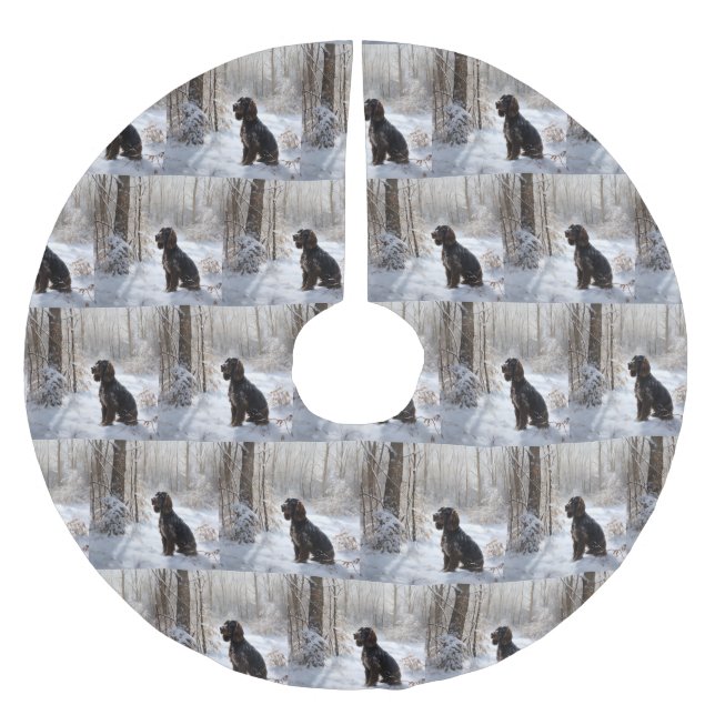 Cocker Spaniel Let It Snow Christmas  Brushed Polyester Tree Skirt (Front)