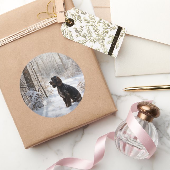 Cocker Spaniel Let It Snow Christmas  Classic Round Sticker (Gifting)