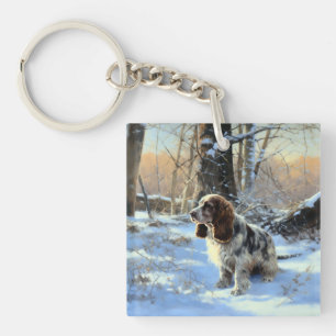 Cocker Spaniel Let It Snow Christmas Keychain
