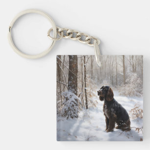 Cocker Spaniel Let It Snow Christmas Keychain