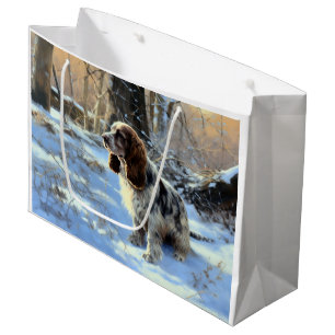 Cocker Spaniel Let It Snow Christmas  Large Gift Bag