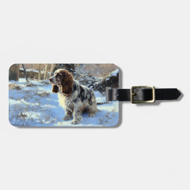 Cocker Spaniel Let It Snow Christmas  Luggage Tag (Front Horizontal)
